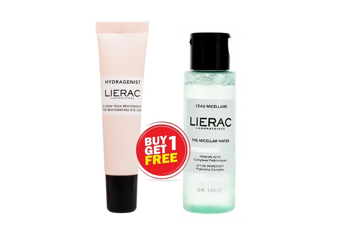 BOX BUY1GET1 LIERAC EYE CARE 15 ML PLUS THE MICELLAR WATER 50 ML - Milano Pharmacy