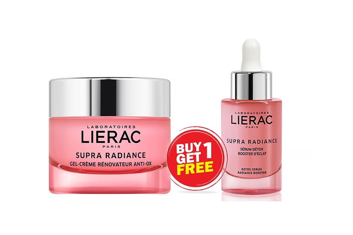 BOX BUY1GET1 LIERAC SUPRA RADIANCE GEL CREAM 50 ML PLUS SUPRA RADIANCE SERUM 30 ML - Milano Pharmacy