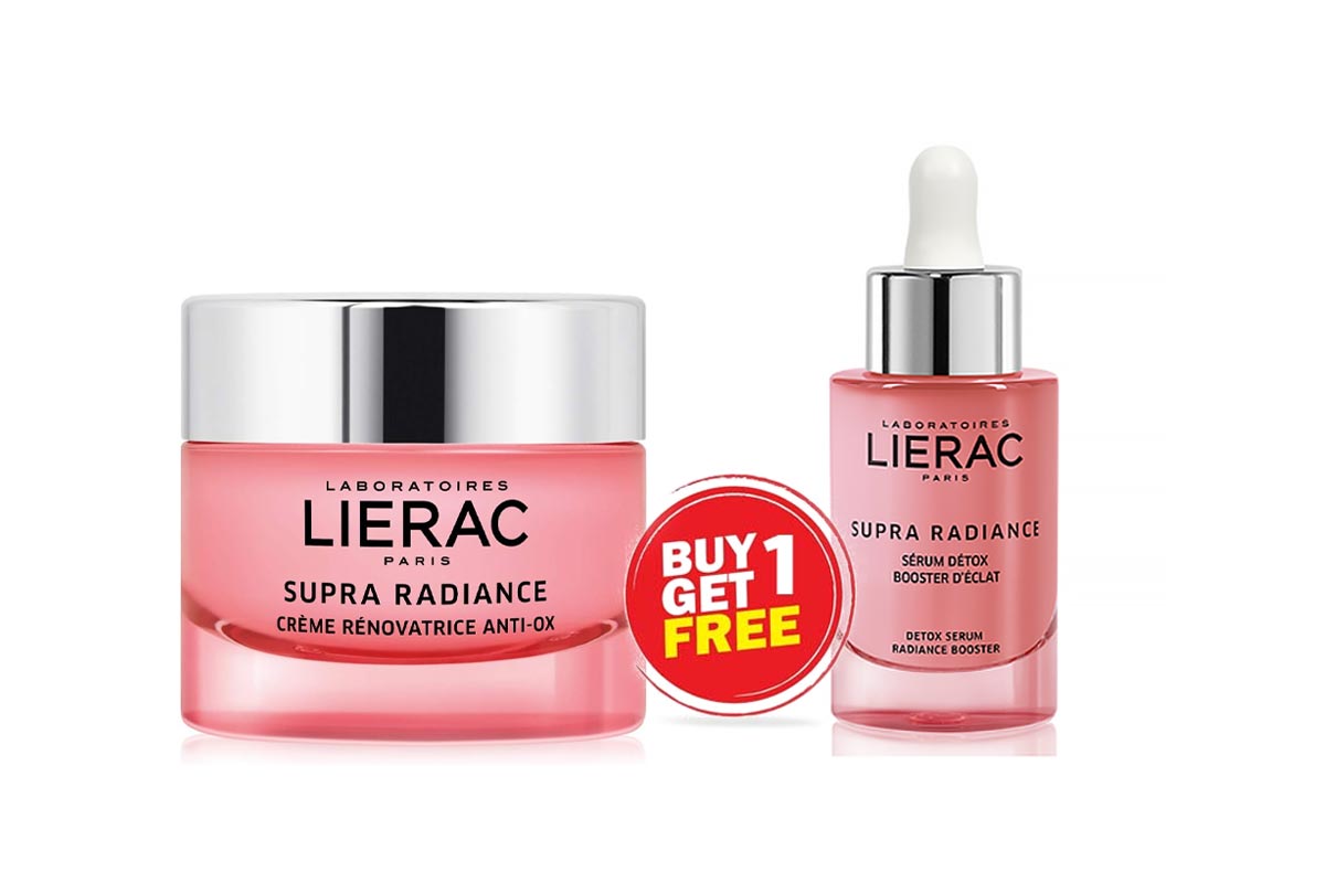 BOX BUY1GET1 LIERAC SUPRA RADIANCE CREAM 50 ML PLUS SUPRA RADIANCE SERUM 30 ML - Milano Pharmacy