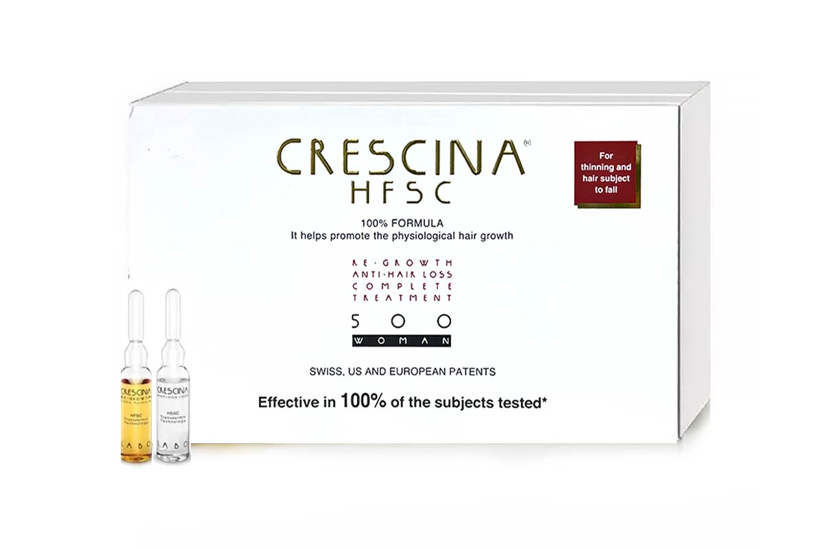 CRESCINA HFSC 100% FORMULA 500 WOMAN HAIR TREATMENT 10 PLUS 10 X3.5 ML VIALS - Milano Pharmacy