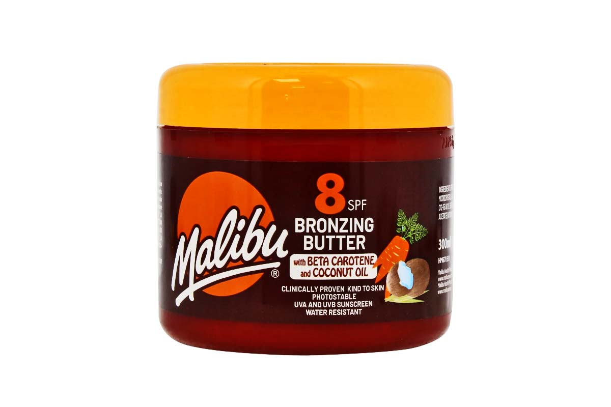 MALIBU BRONZING BUTTER SPF8 WITH BETA CAROTENE AND COCONUT OIL 300 ML - Milano Pharmacy