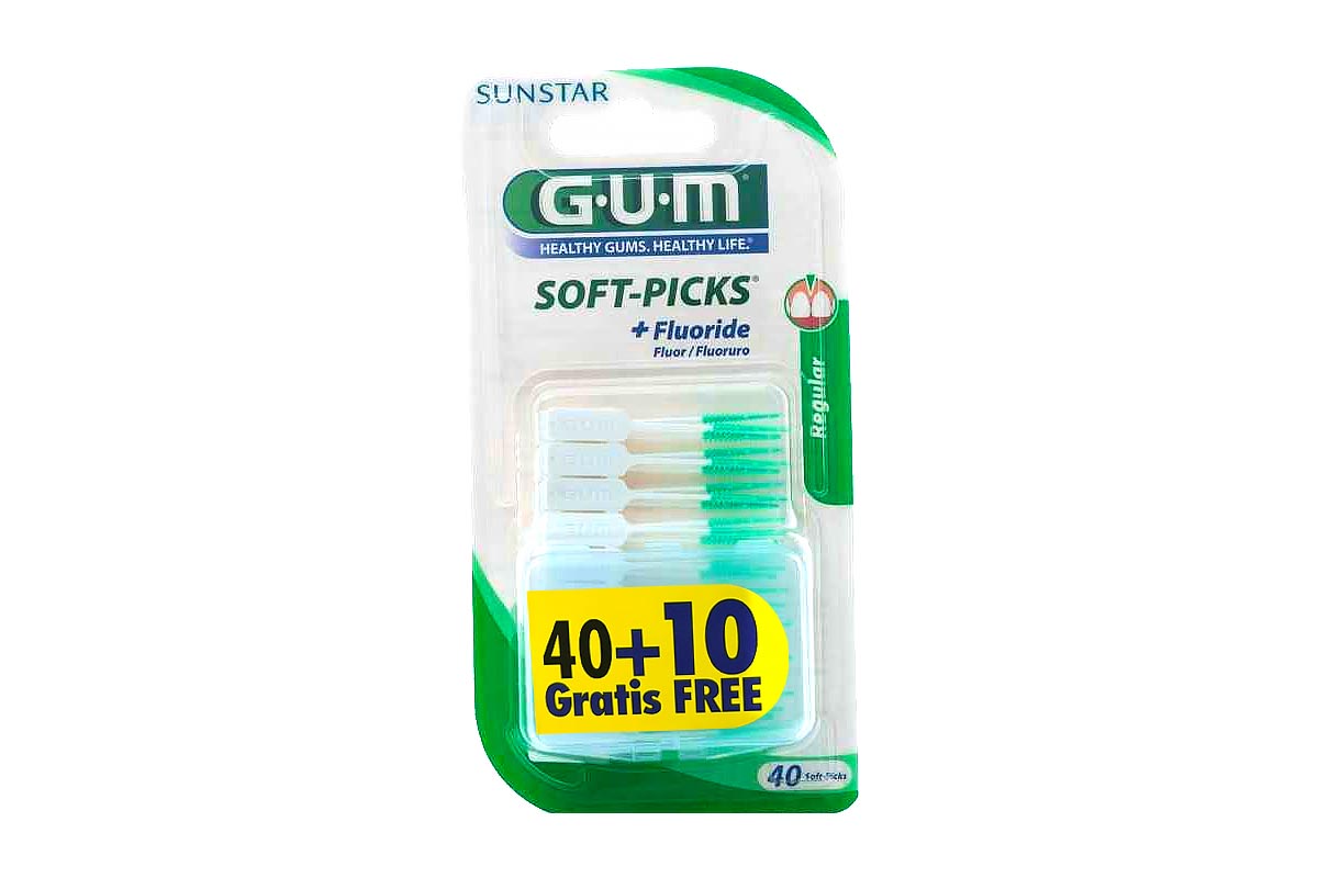 GUM SOFT PICKS PLUS FLUORIDE REGULAR 40+10 PCS 632 - Milano Pharmacy