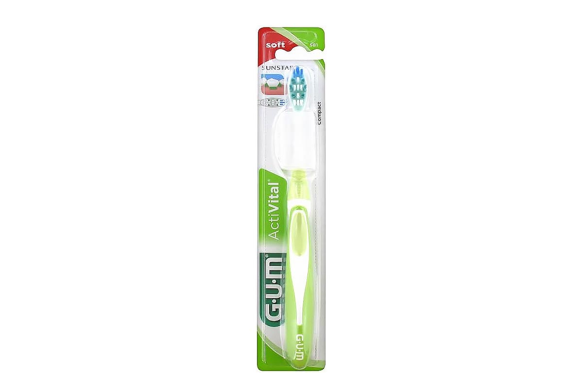 GUM ACTIVITAL COMPACT SOFT TOOTHBRUSH GREEN 581 - Milano Pharmacy