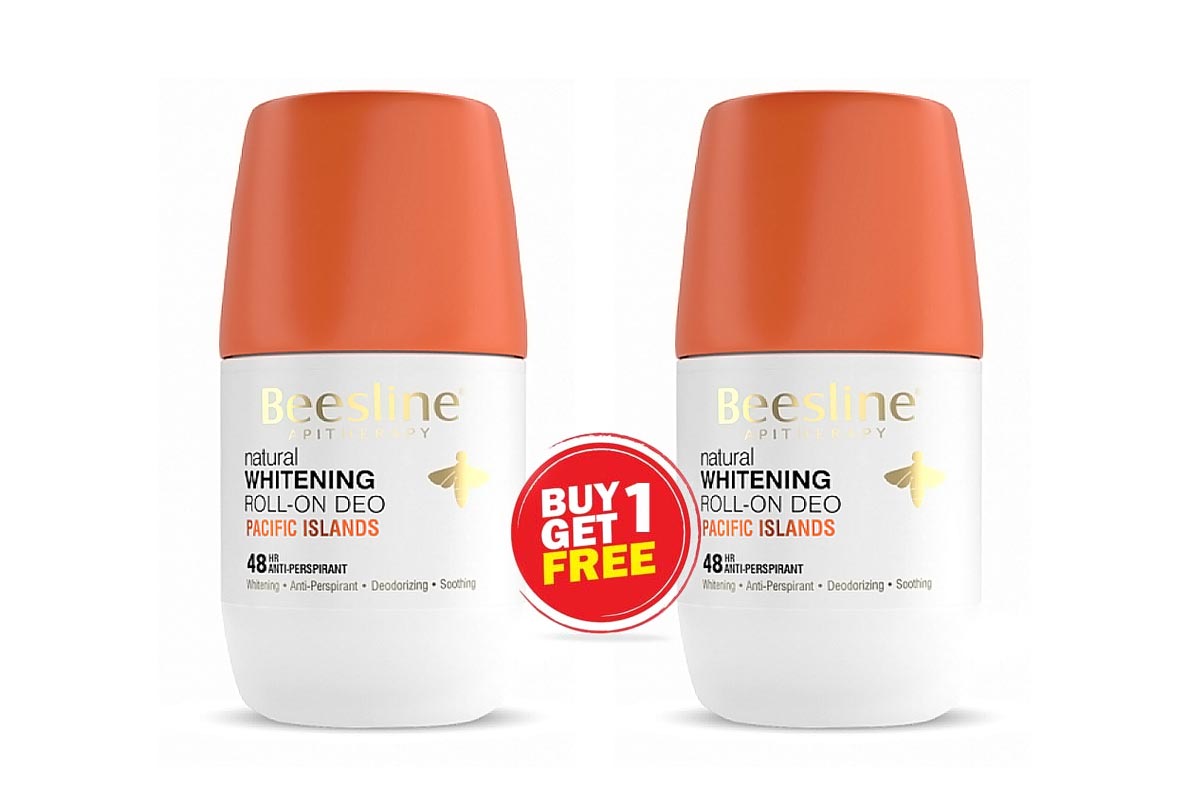 BOX BUY1GET1 BEESLINE DEO ROLL WHITENING PACIFIC ISLANDS 48HR 50ML - Milano Pharmacy