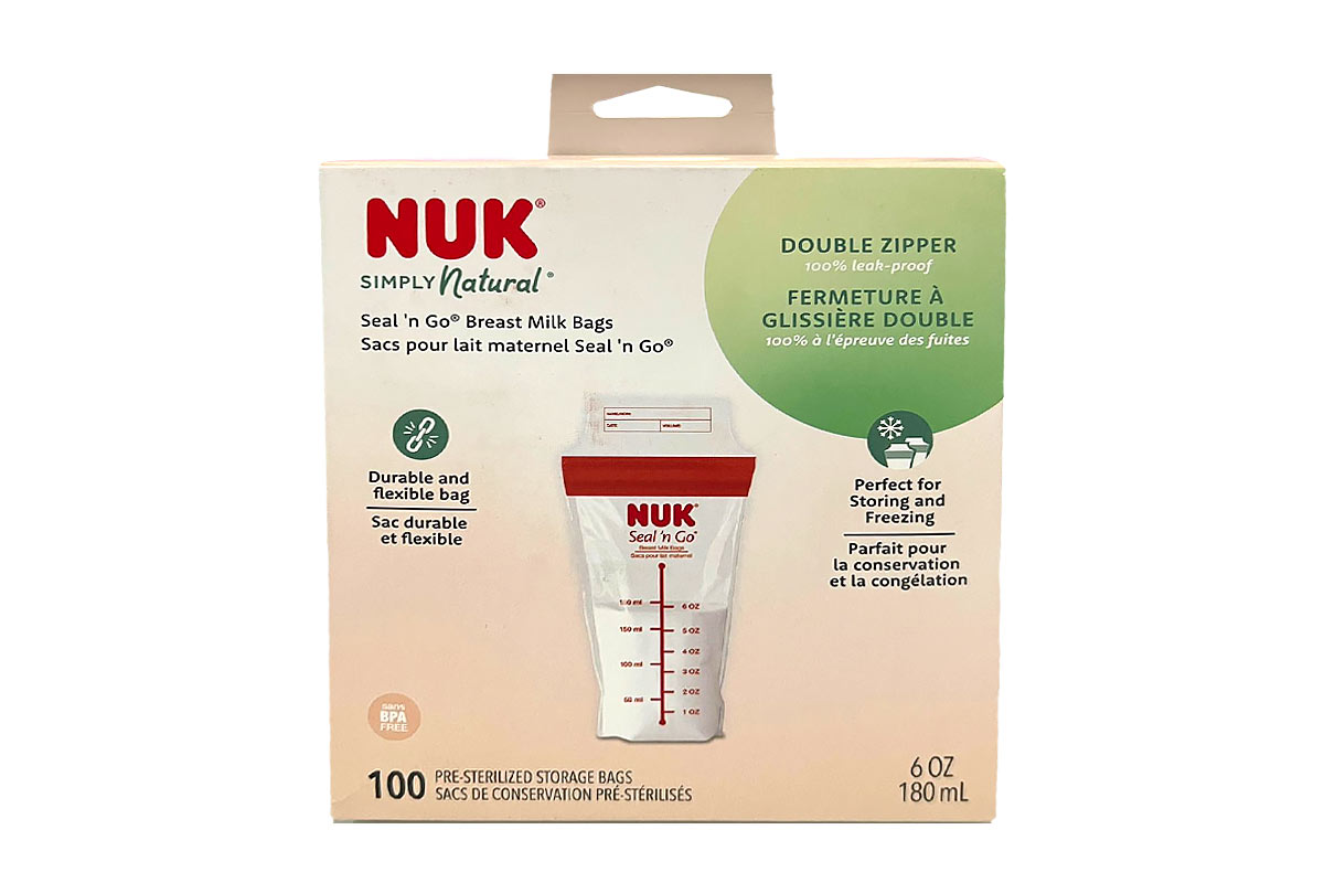 NUK SIMPLY NATURAL BREAST MILK BAGS 180 ML 100 PIECES - Milano Pharmacy