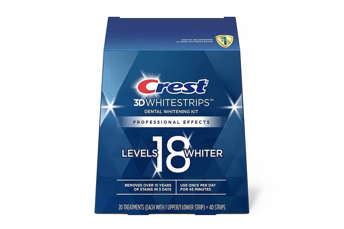 CREST 3D WHITESTRIPS PROFESSIONAL EFFECTS 18 LEVEL WHITER 40 STRIPS - Milano Pharmacy