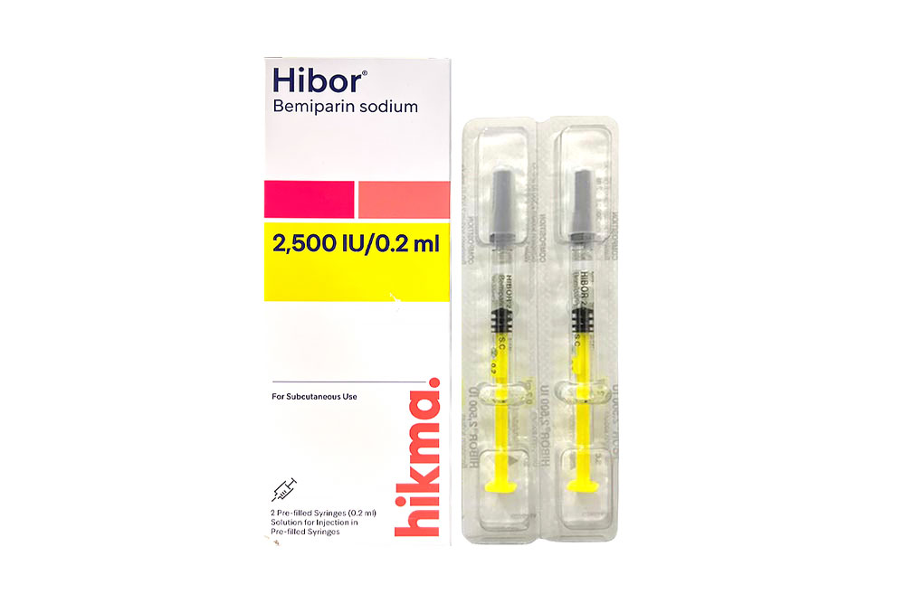 HIBOR 2500 IU 0.2ML INJECTION SOLUTION 2 SYRINGES - Milano Pharmacy