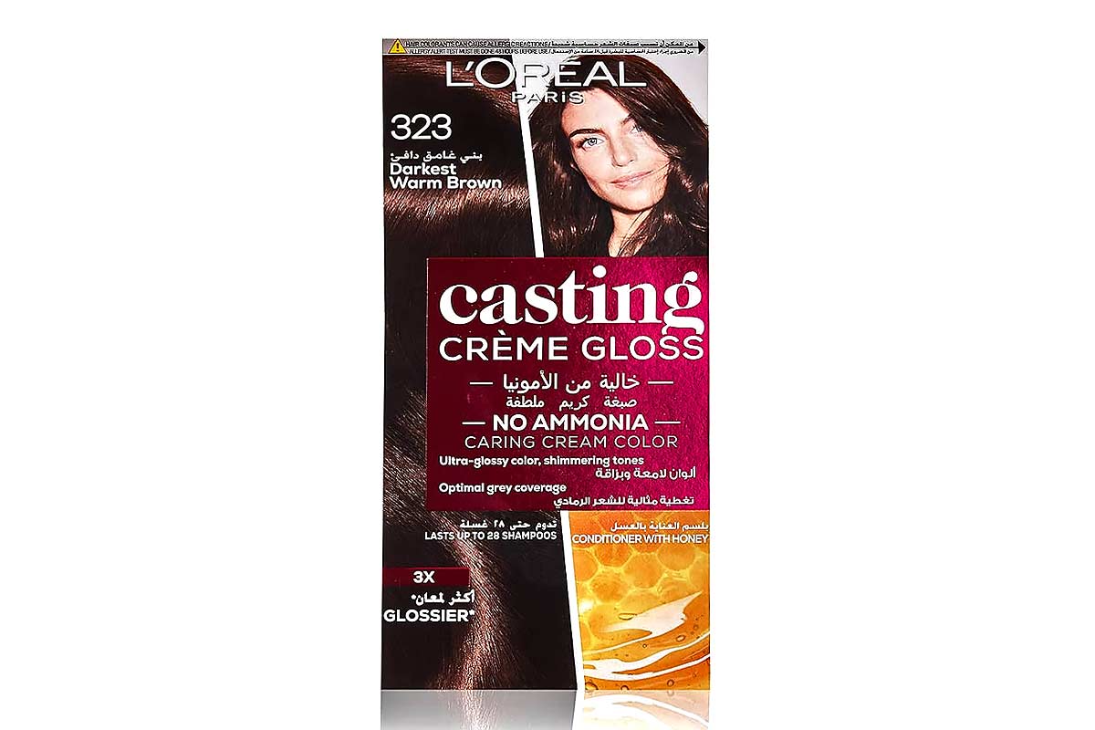 LOREAL CASTING CREME GLOSS NO AMMONIA HAIR COLOR BROWN 323 - Milano Pharmacy