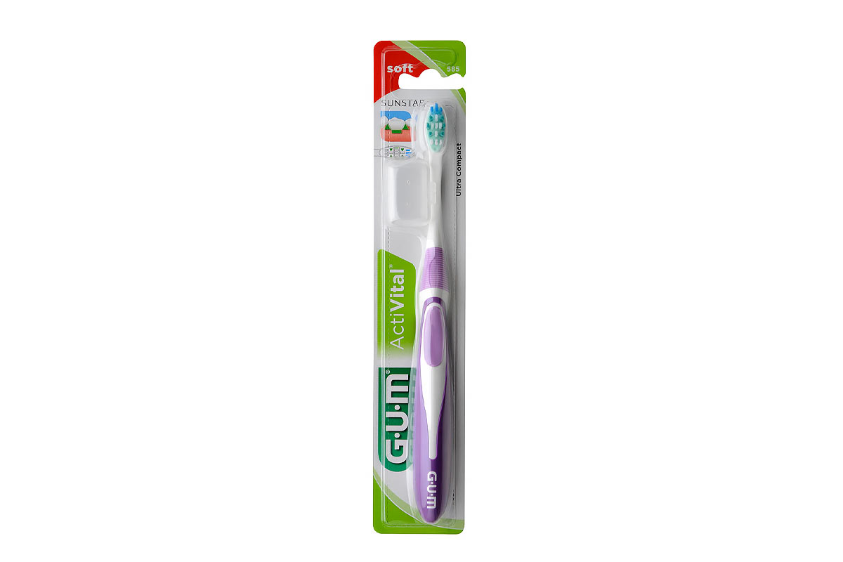 GUM ACTIVITAL ULTRA COMPACT SOFT TOOTHBRUSH COLOR PURBLE 585 - Milano Pharmacy