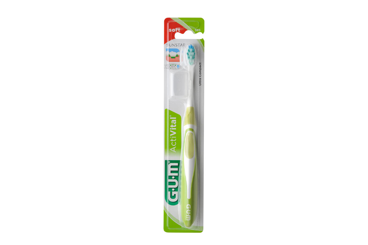 GUM ACTIVITAL ULTRA COMPACT SOFT TOOTHBRUSH COLOR GREEN 585 - Milano Pharmacy