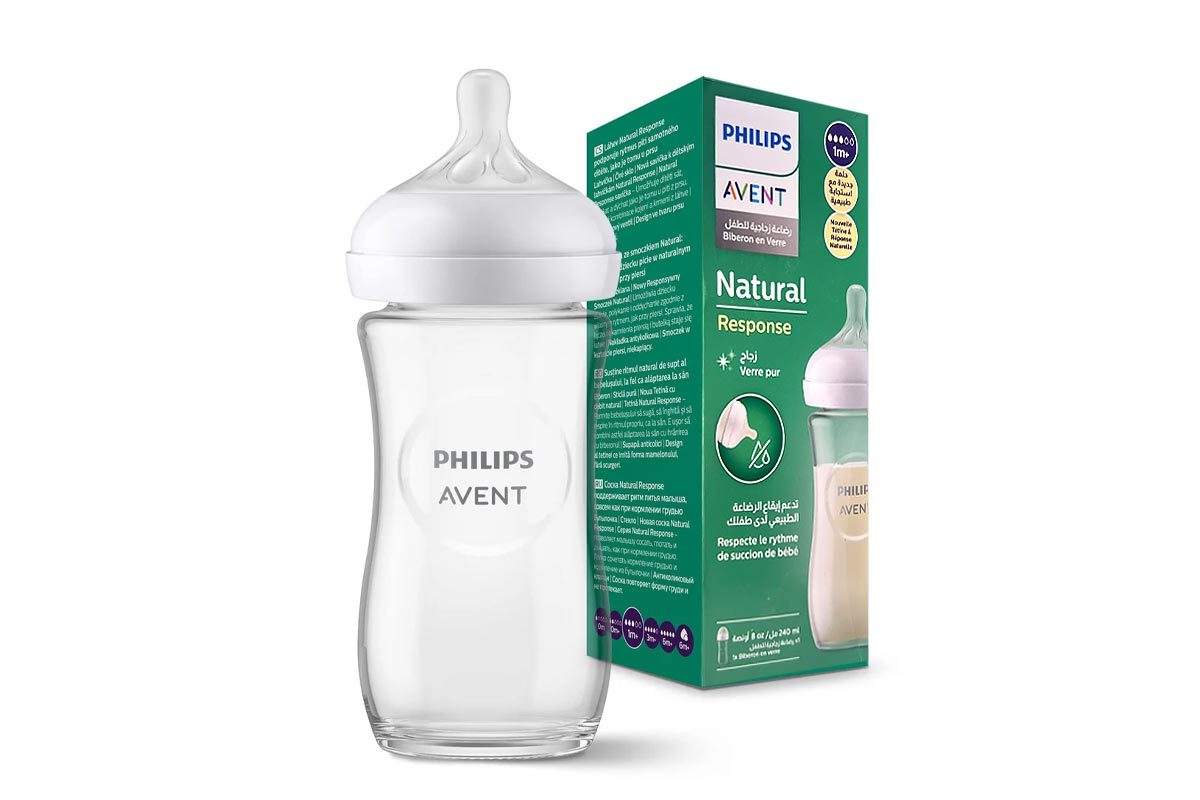 PHILIPS AVENT NATURAL FEEDING GLASS BOTTLE 1 MONTH PLUS 240 ML - Milano Pharmacy