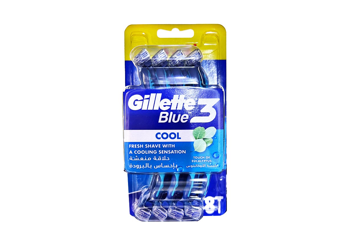 GILLETTE BLUE 3 COOL 6 PLUS 2 8 RAZORS - Milano Pharmacy