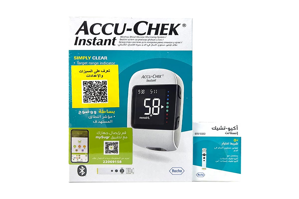 BOX ACCU CHEK INSTANT MONITOR WITH 50 STRIPS FREE - Milano Pharmacy