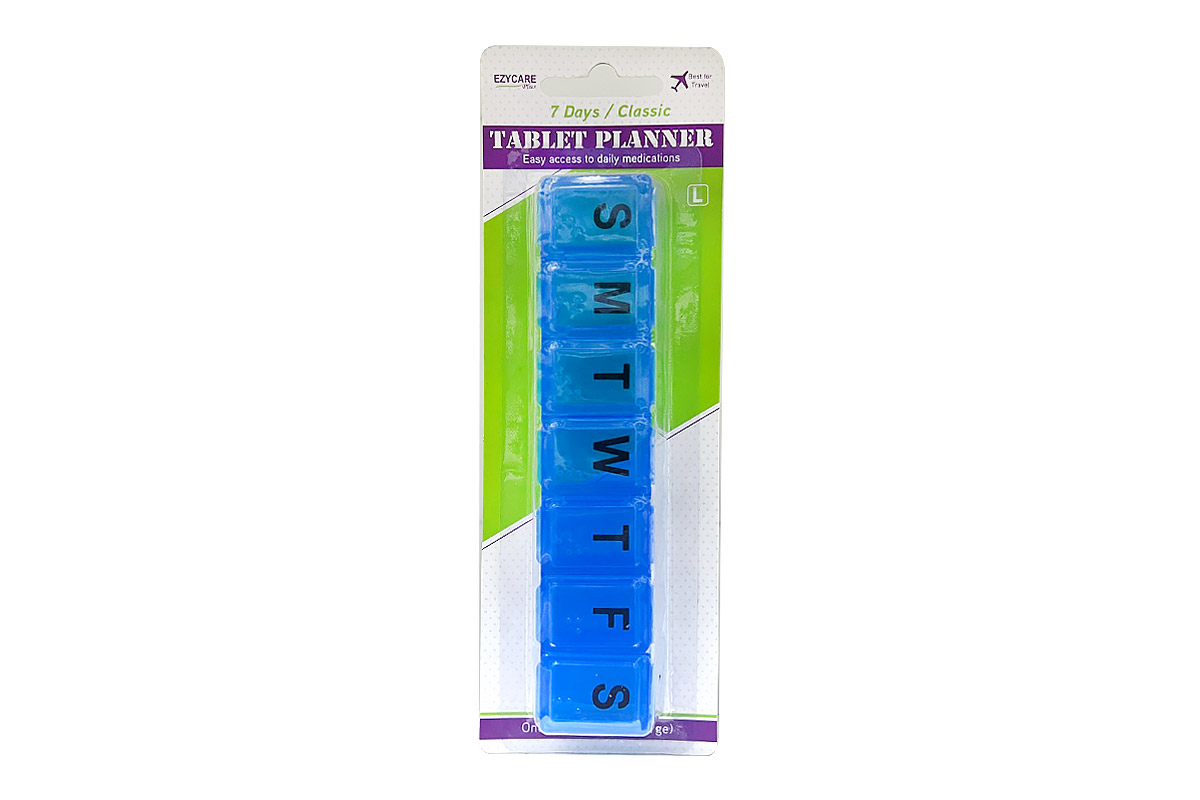 EZYCARE 7 DAY CLASSIC TABLETS PALANNER L COLOR BLUE 17006 - Milano Pharmacy