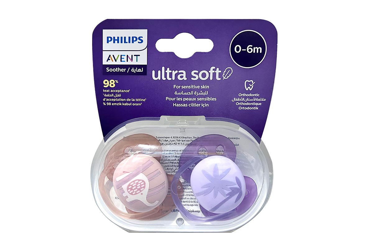 PHILIPS AVENT ULTRA SOFT SOOTHER COLOR PURPLE 0-6 MONTH GIRL - Milano Pharmacy