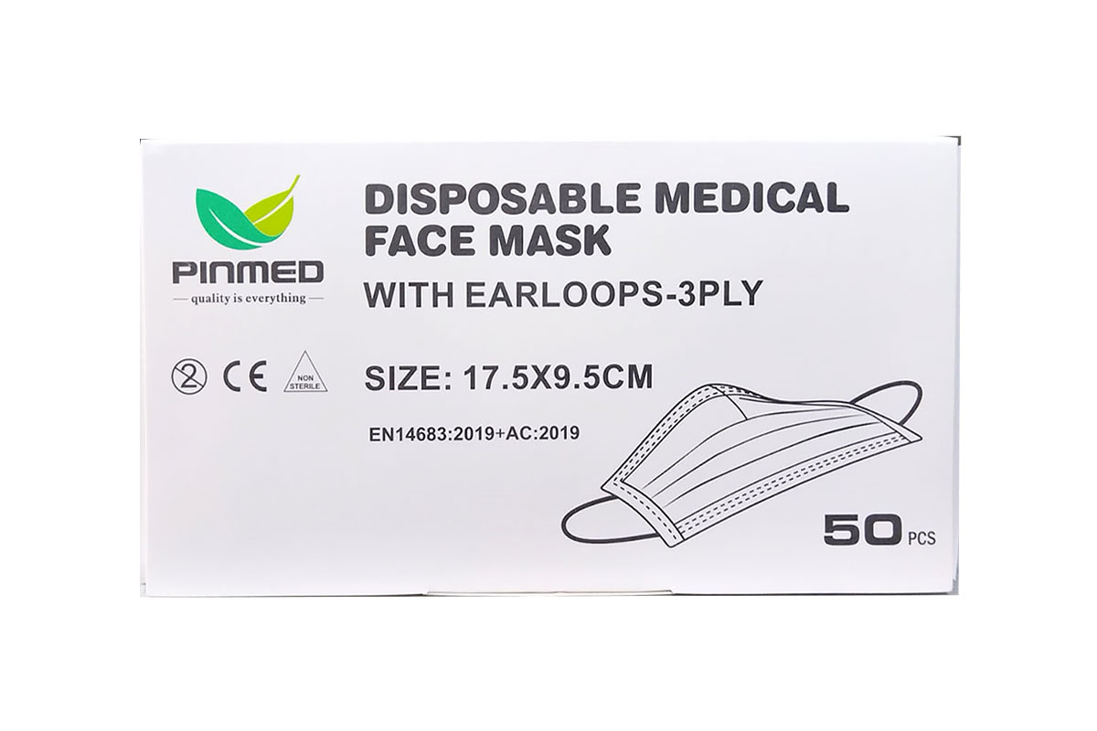 PINMED DISPOSABLE MEDICAL FACE MASK BLUE 50 PCS - Milano Pharmacy