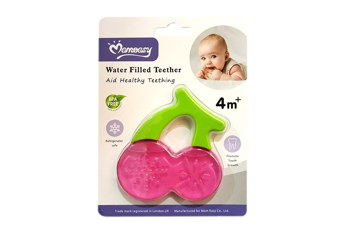 MOMEASY WATER FILLED TEETHER BABY TEETHING 4 MONTHS PLUS CHERRY - Milano Pharmacy