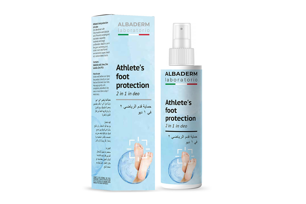ALBADERM ATHLETES FOOT PROTECTION 2 IN 1 IN DEO 100 ML - Milano Pharmacy