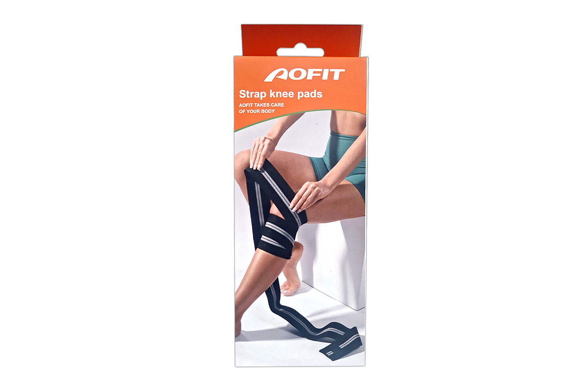 AOFIT STRAP KNEE PADS 200 CM X 8 CM BLACK COLOR ONE SIZE 1 PCS - Milano Pharmacy