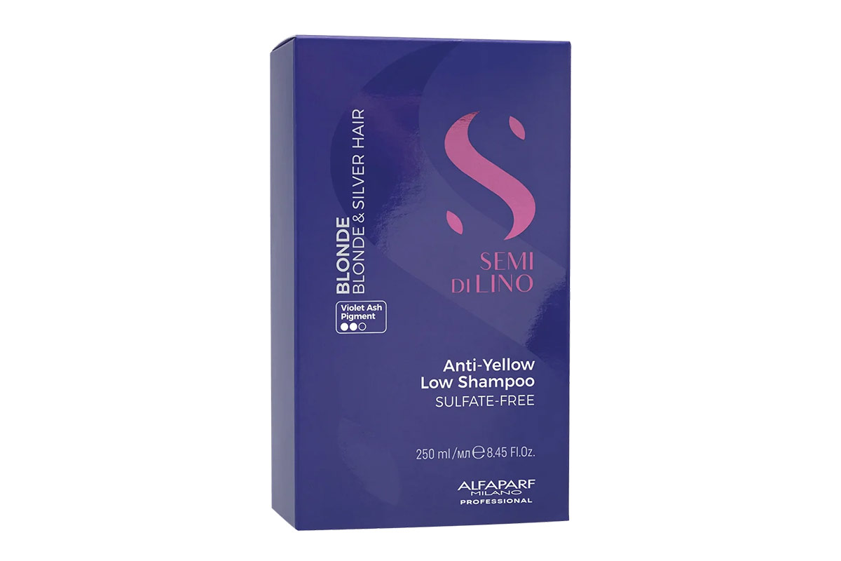 SEMI DI LINO ANTI-YELLOW LOW SHAMPOO FOR BLONDE AND SILVER HAIR 250 ML - Milano Pharmacy