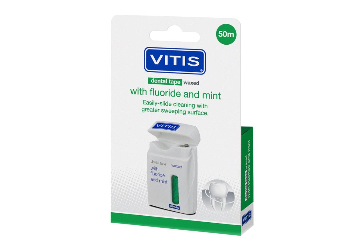 VITIS WAXED DENTAL TAPE WITH FLUORIDE AND MINT 50M - Milano Pharmacy