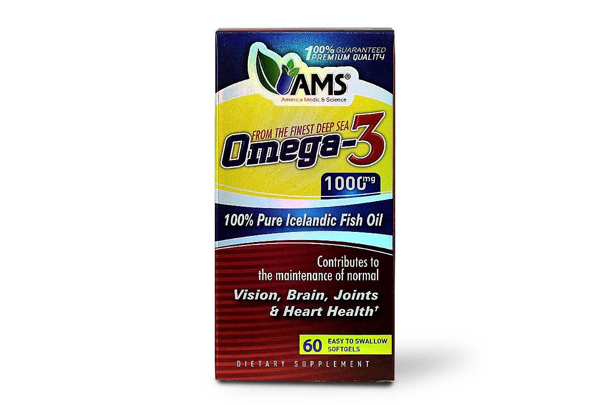 AMS OMEGA 3 -1000 MG 60 SOFTGELS - Milano Pharmacy