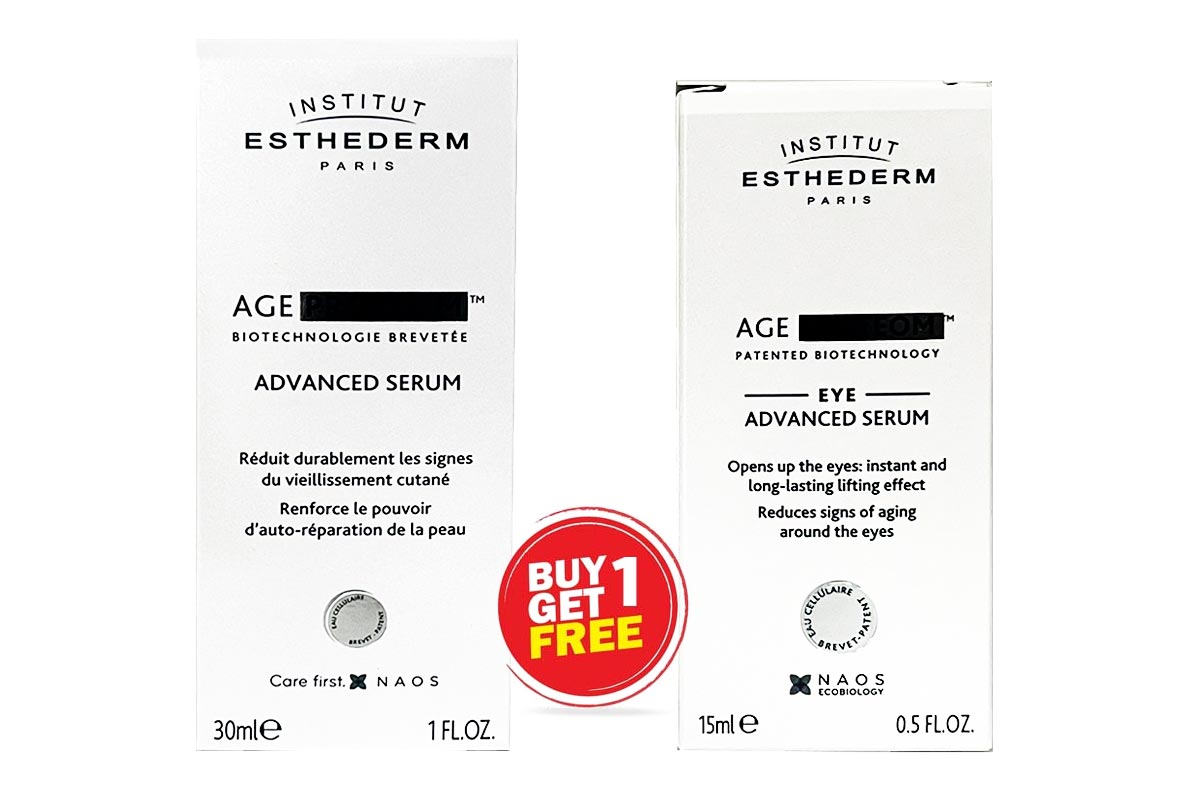 BOX BUY1GET1 INSTITUT ESTHEDERM AGE  PROTEOM SERUM 30 ML PLUS AGE PROTEOM EYE SERUM 15 ML - Milano Pharmacy