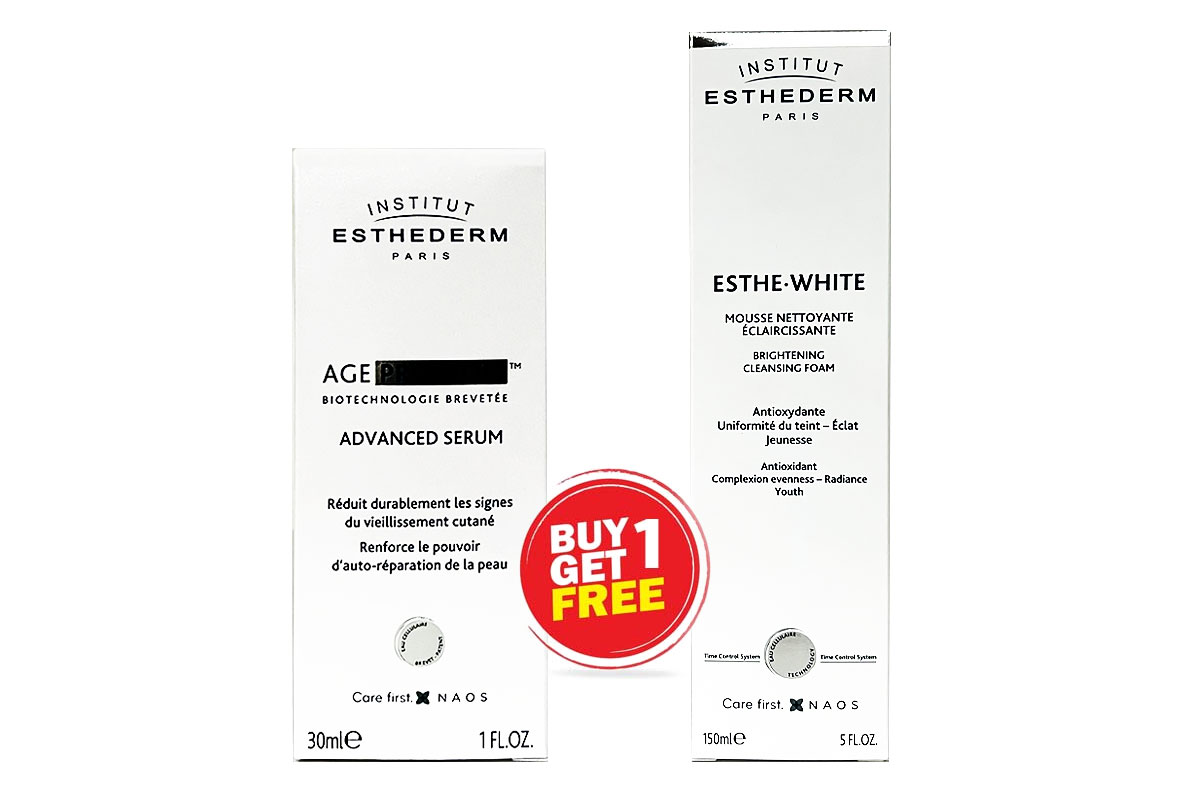 BOX BUY1GET1 INSTITUT ESTHEDERM PROTEOM ADVANCED SERUM 30 ML PLUS CLEANSING FOAM 150 ML - Milano Pharmacy