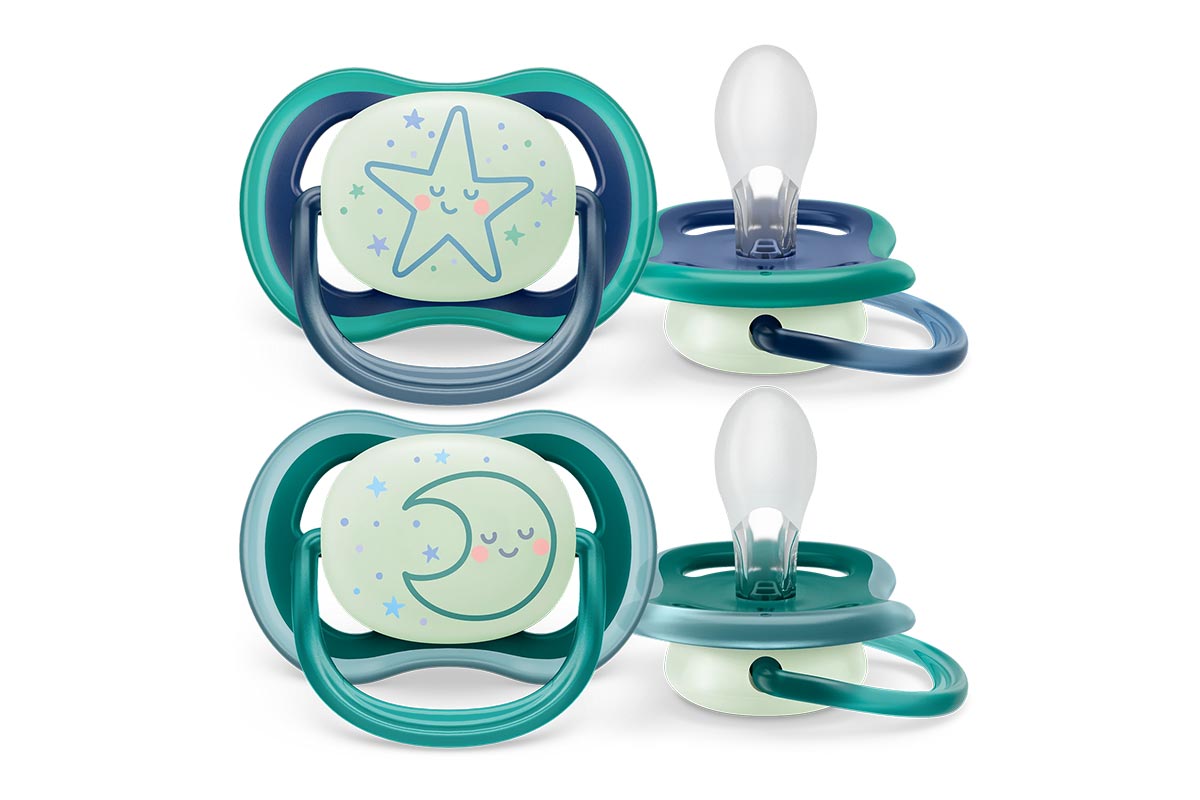 PHILIPS AVENT ULTRA AIR NIGHT TIME SOOTHER BLUE 6 TO 18 MONTHS 2 PCS - Milano Pharmacy