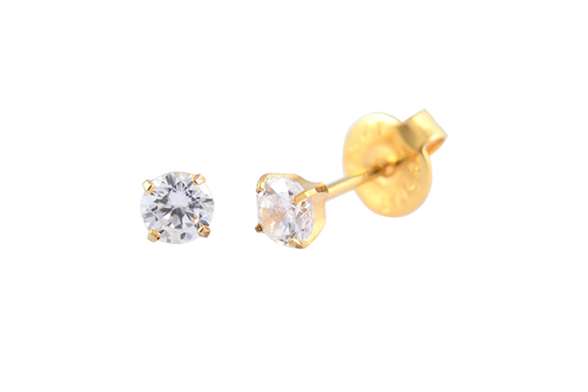 PRIMED EAR PIERCING 32 - 413 G/P 3MM CZ CLEAR - Milano Pharmacy