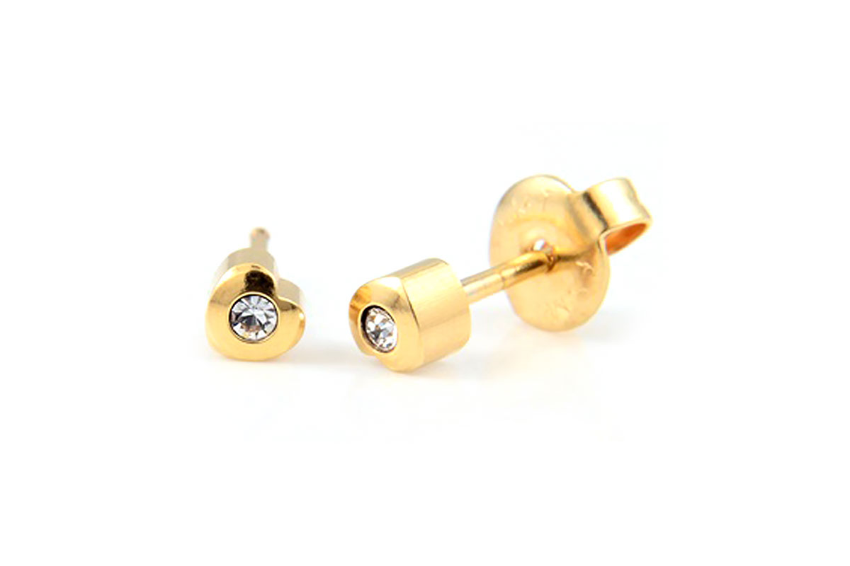PRIMED EAR PIERCING 24 - 464H 4MM HEART 1.5MM CRYSTAL CLEAR - Milano Pharmacy