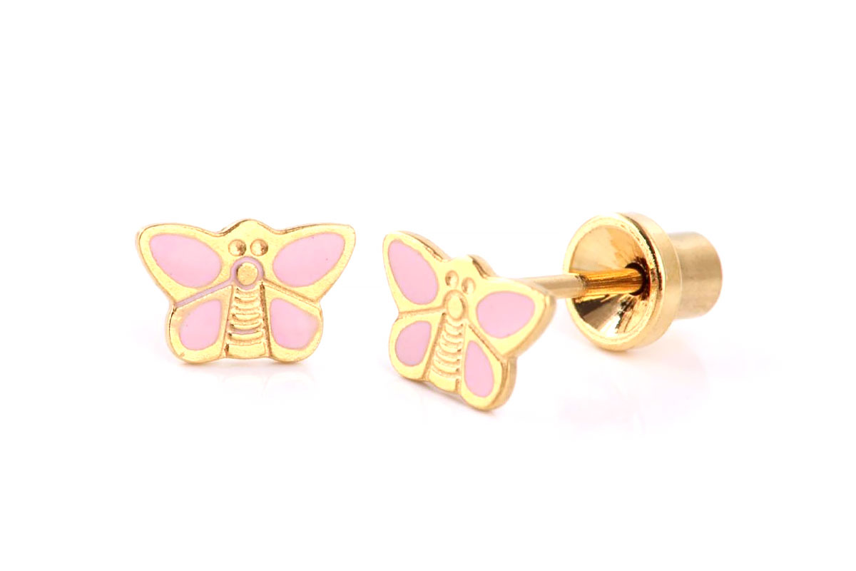PRIMED EAR PIERCING Q8-060GPH 7MM BUTTERFLY PINK - Milano Pharmacy