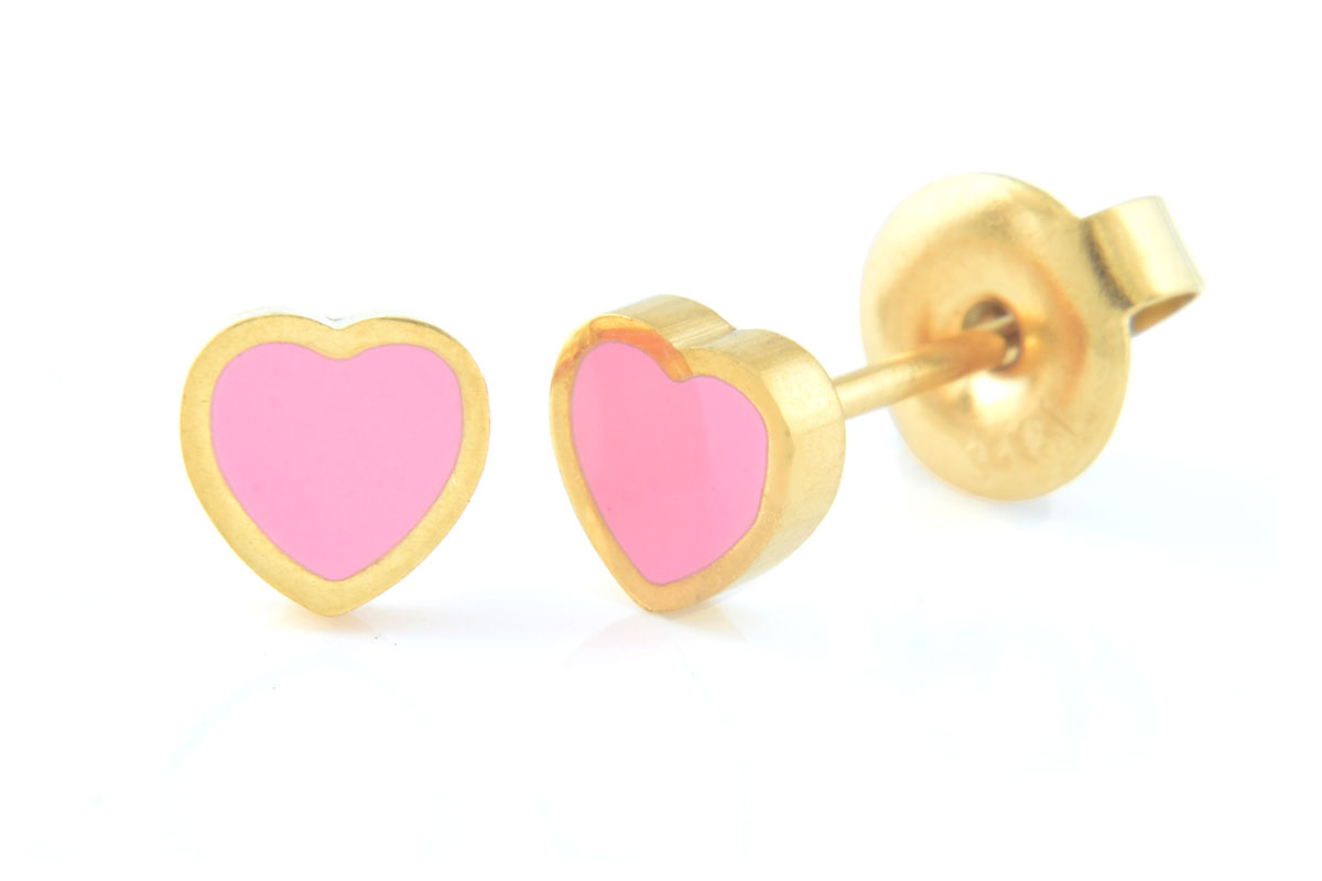PRIMED EAR PIERCING Q8-028GPH 5MM HEART PINK - Milano Pharmacy