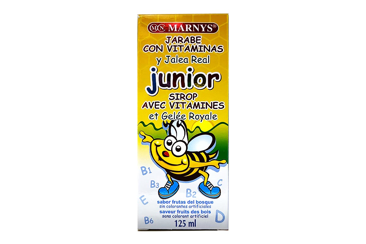 MARNYS JUNIOR SYRUP WITH VITAMINS AND ROYAL JELLY FRUIT FLAVOUR 125 ML - Milano Pharmacy