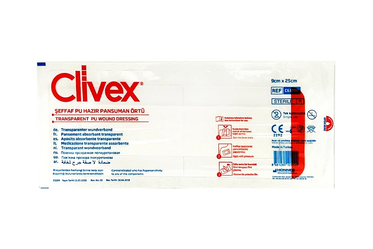 CLIVEX TRANSPARENT PU WOUND DRESSING 9CM X 25CM 1PCS - Milano Pharmacy