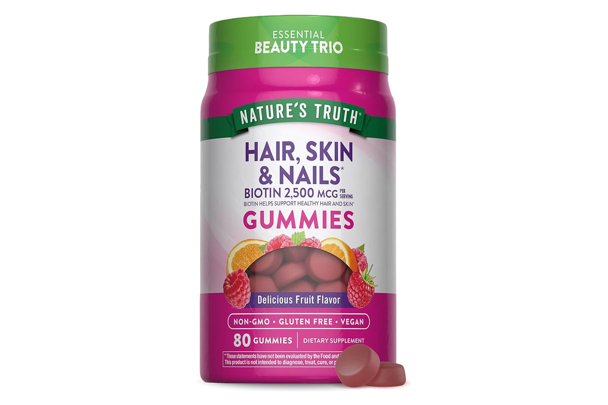 NATURES TRUTH HAIR SKIN AND NAILS BIOTIN 2500 MCG 80 GUMMIES - Milano Pharmacy