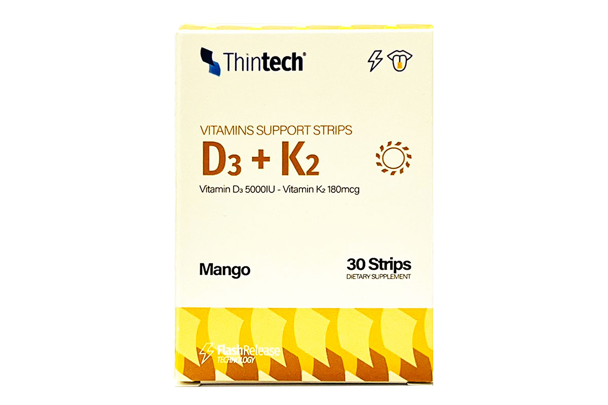 THINTECH D3 + K2 MANGO FLAVOR 30 ORAL STRIPS - Milano Pharmacy