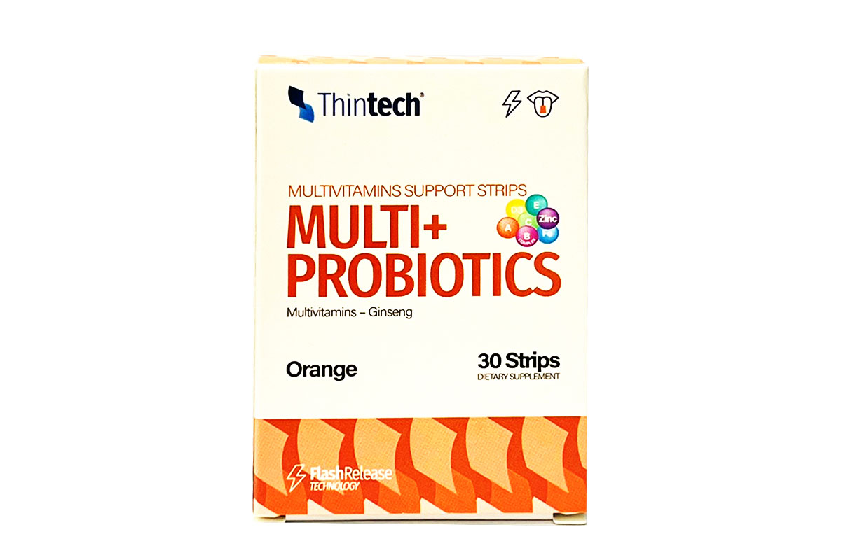 THINTECH MULTI+PROBIOTICS ORANGE FLAVOR 30 ORAL STRIPS - Milano Pharmacy