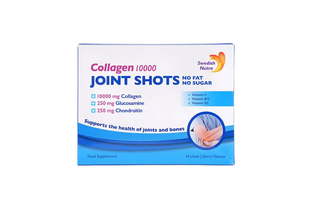 SWEDISH NUTRA COLLAGEN 10000MG JOINT NATURAL BERRY FLAVOUR SHOTS 14 X 25 ML - Milano Pharmacy