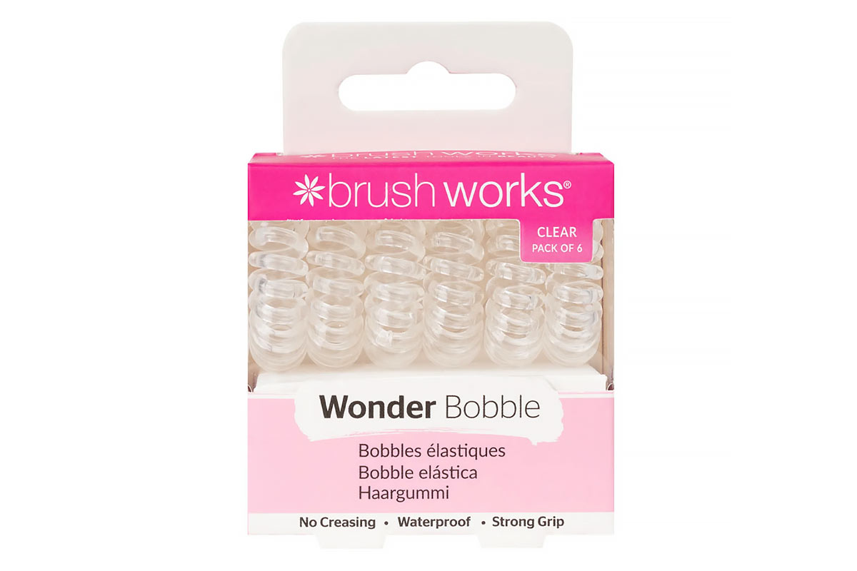 BRUSH WORKS WONDER BOBBLE CLEAR HAIR ELASTICS 6 PIECES - Milano Pharmacy