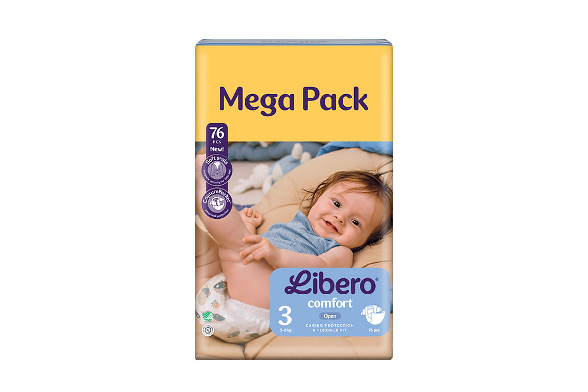 LIBERO COMFORT OPEN NO 3 FROM 5-8KG 76 DIAPERS - Milano Pharmacy