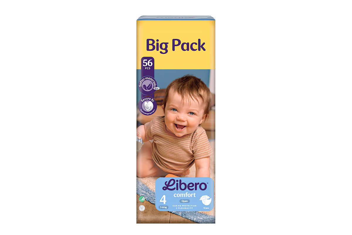 LIBERO COMFORT OPEN NO 4 FROM 7-14KG 56 DIAPERS - Milano Pharmacy