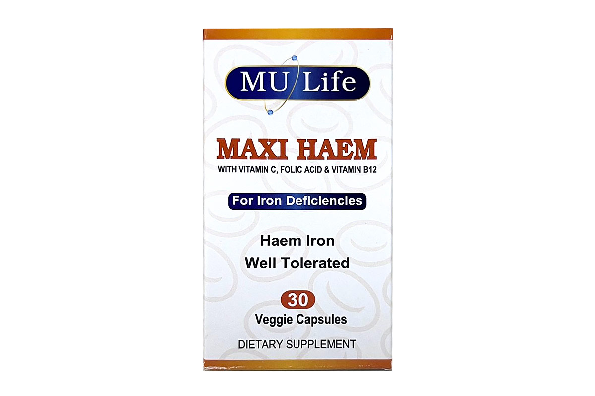 MU LIFE MAXI HAEM 30 VEGGIE CAPSULES - Milano Pharmacy