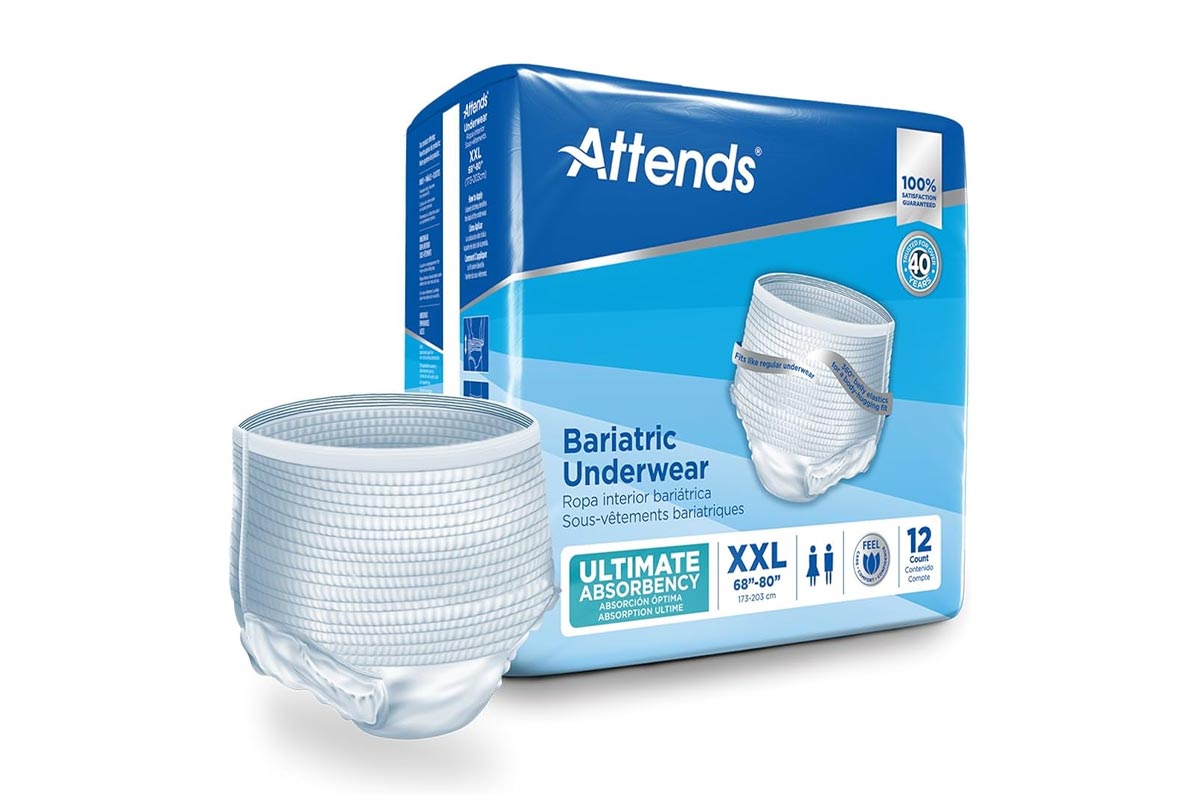 ATTENDS BARIATRIC  UNDERWEAR ULTIMATE ABSORBENCY XXL (68-80) 12 COUNT - Milano Pharmacy