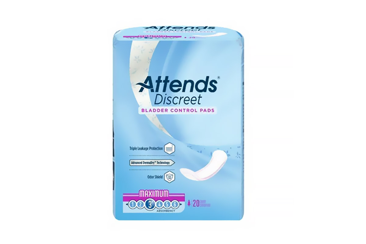 ATTENDS DISCREET WOMEN MAXIMUM PAD 20 COUNT - Milano Pharmacy