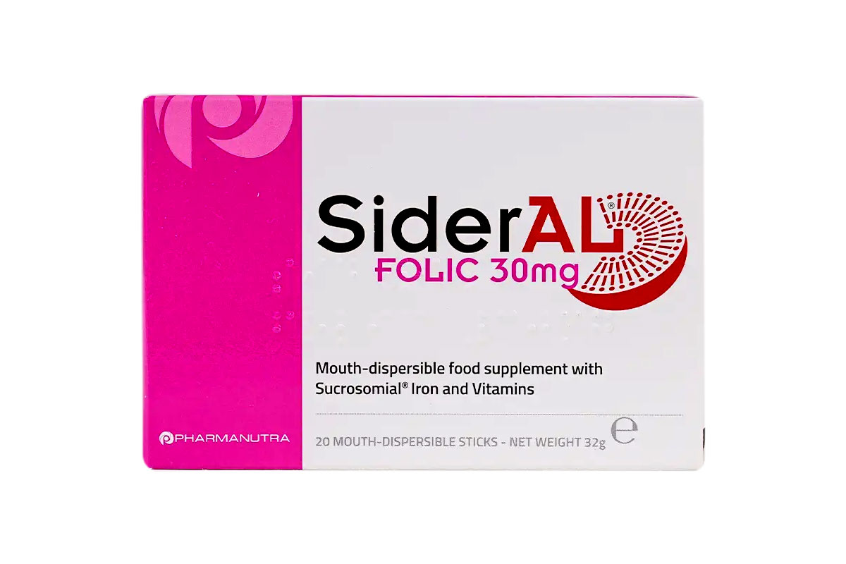 PHARMANUTRA SIDERAL FOLIC 30 MG 20 STICKS - Milano Pharmacy