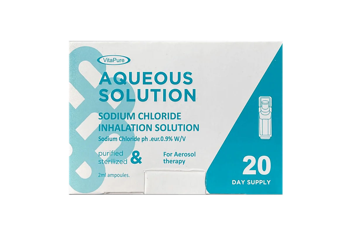 VITAPURE AQUEOUS SOLUTION SODIUM CHLORIDE INHALATION SOLUTION 20 X 2 ML - Milano Pharmacy