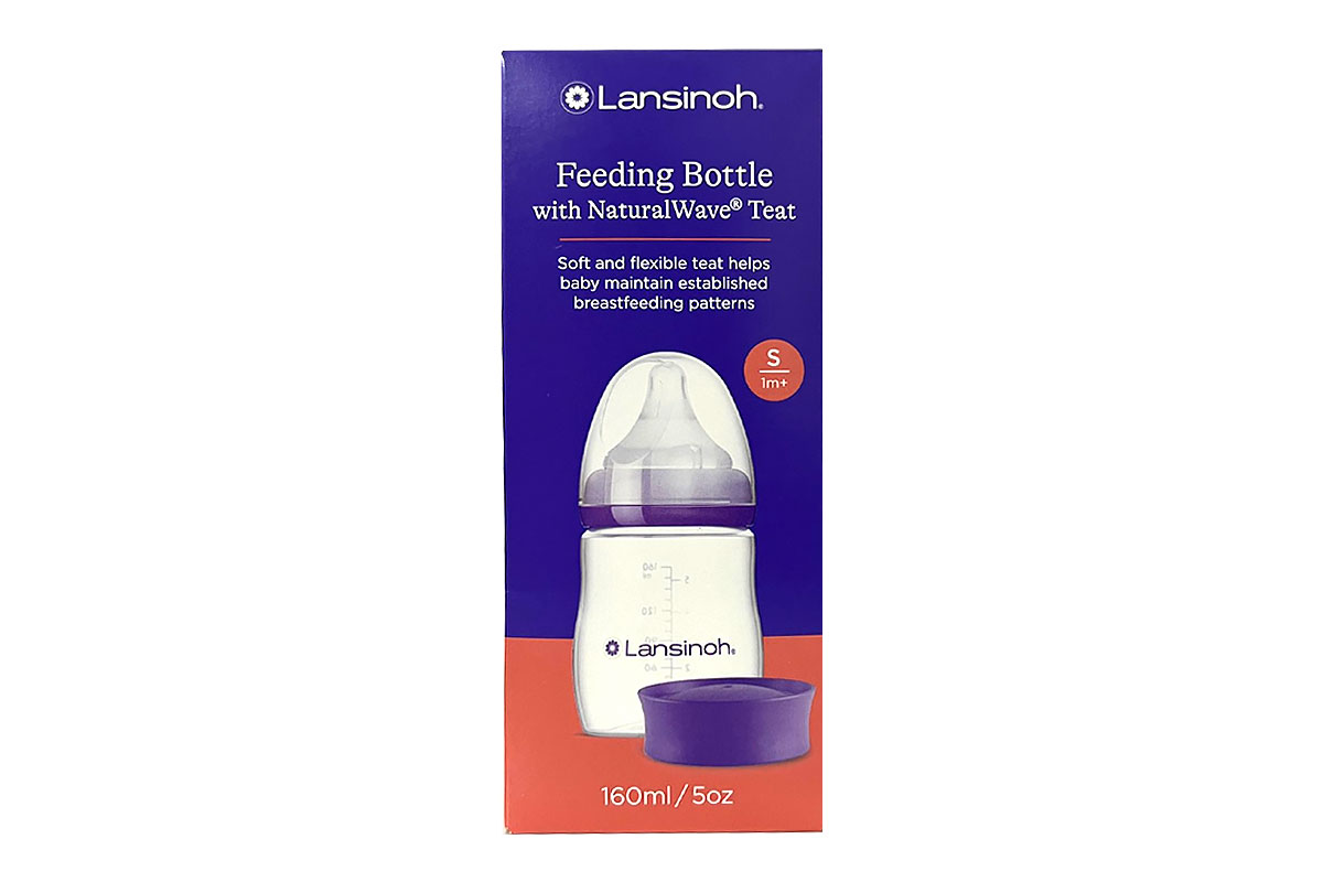 LANSINOH FEEDING BOTTLE PLASTIC WITH NATURAL WAVE TEAT SIZE SMALL 1 MONTHS PLUS 160 ML - Milano Pharmacy